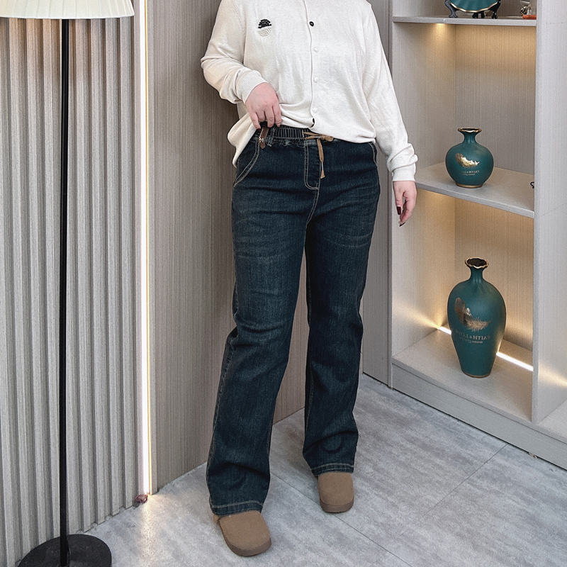 2025秋冬大码直筒牛仔裤女长裤子