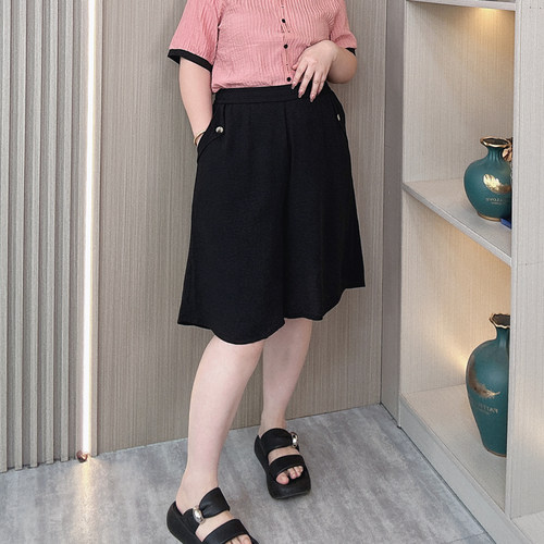 大码胖mm夏季薄款垂感阔腿裙裤女
