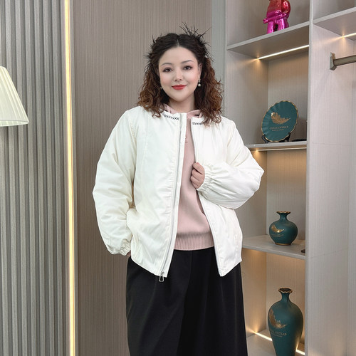 大码冬季夹棉保暖防风棉衣外套女