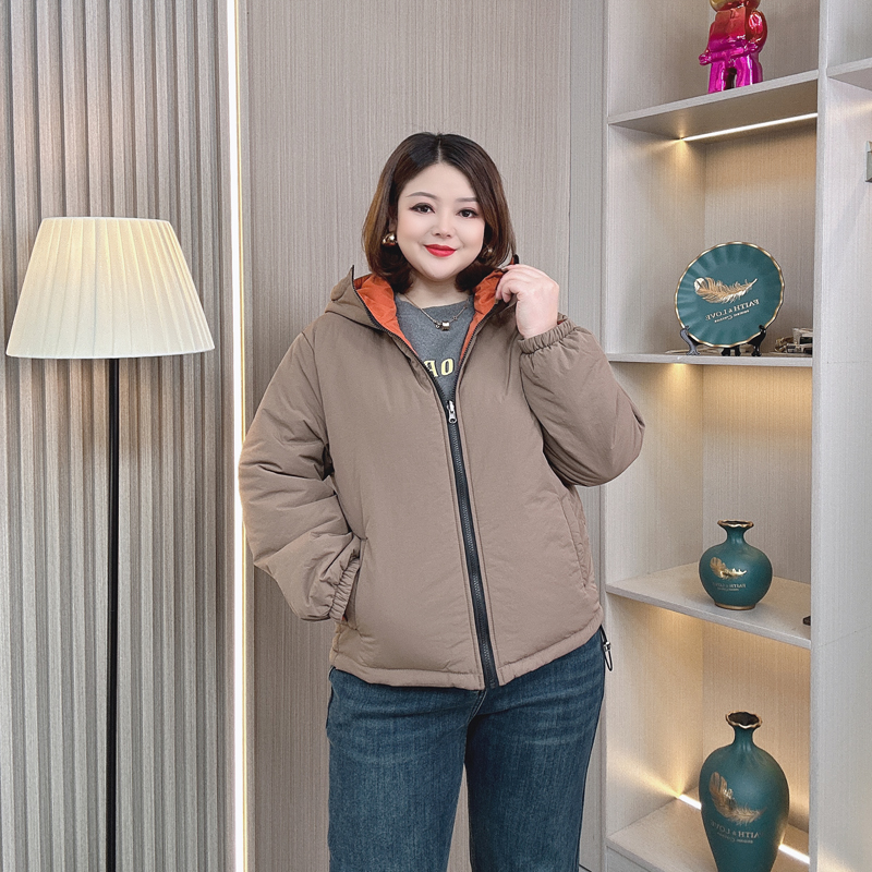 大码两面穿冬季加厚保暖棉服外套