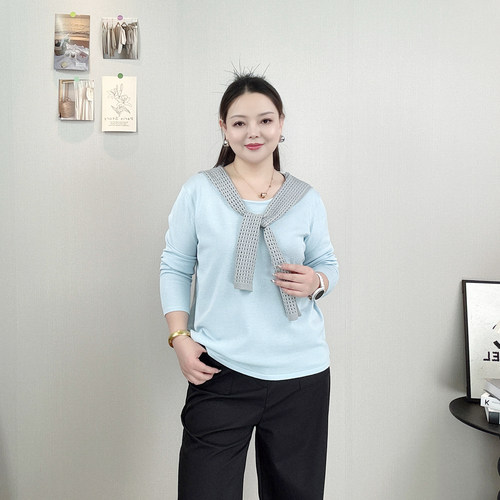 假两件披肩针织衫外套女长袖毛衣