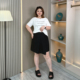黑色西装 胖mm设计感不规则短裙高腰显瘦a字裙裤 半身裙女夏装 大码