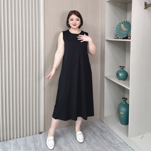 春夏大码连衣裙女显瘦背心吊带裙