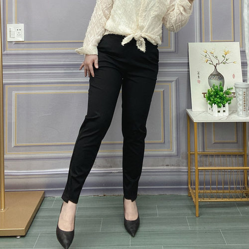 大码胖MM休闲烟管裤九分萝卜裤女