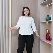 早秋新款 内搭显瘦简约t恤上衣 女200斤胖妹妹宽松大码 七分袖 打底衫