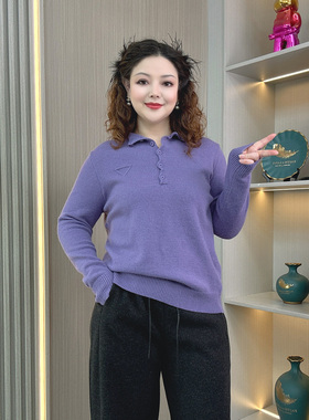半高领纯色显瘦针织打底衫女洋气大码女装胖mm设计感上衣秋冬毛衣