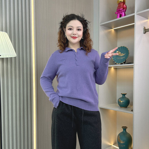 大码秋冬半高领纯色显瘦针织毛衣
