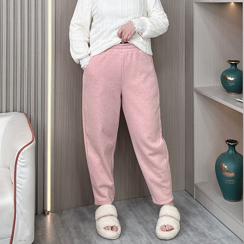 2025冬大码加绒女哈伦休闲裤显瘦