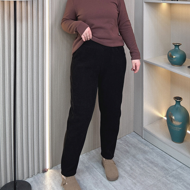 大码哈伦裤女加绒裤子2025秋冬新款胖妹mm松紧腰宽松休闲烟管裤子,女装/女士精品,大码裤装,淘宝优惠券,粉丝福利购,淘宝优惠卷