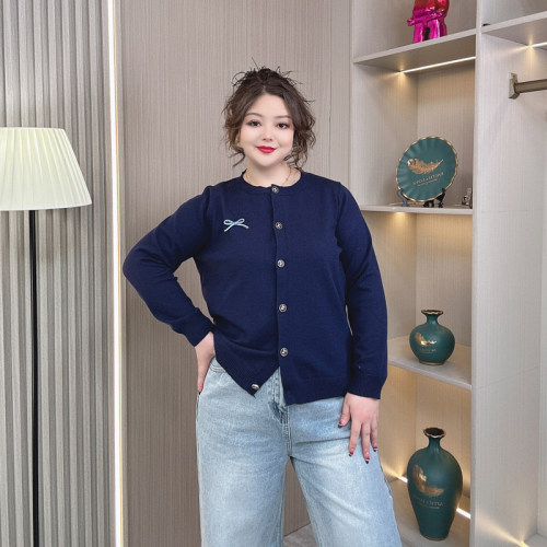 春秋新款大码针织开衫毛衣女外套