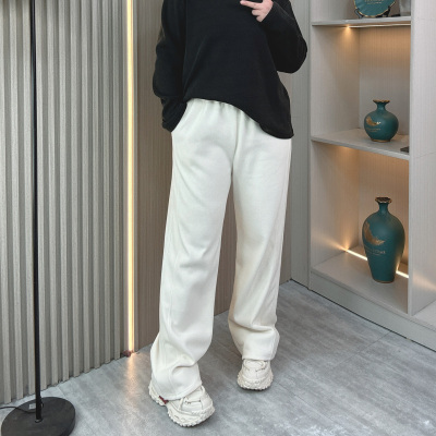 冬季保暖加绒加厚雪尼尔休闲裤子