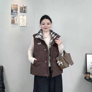 2026冬装无袖羽绒服马甲女大码宽松显瘦休闲时尚外穿立领保暖外套