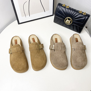 真皮牛反绒毛毛勃肯穆勒半拖外穿洋气时尚舒适百搭Z389569-1A