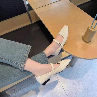 YD9031-2一字带奶奶鞋浅口法式