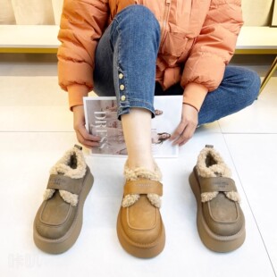 勃肯冬季时尚厚底雪地靴厚绒百搭舒适秀气女鞋B33256-C3