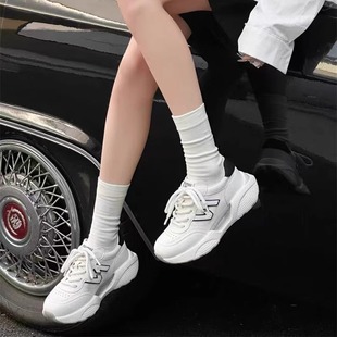 真皮!超轻便撤柜女舒服百搭休闲鞋厚底旅游运动鞋2-11260-6