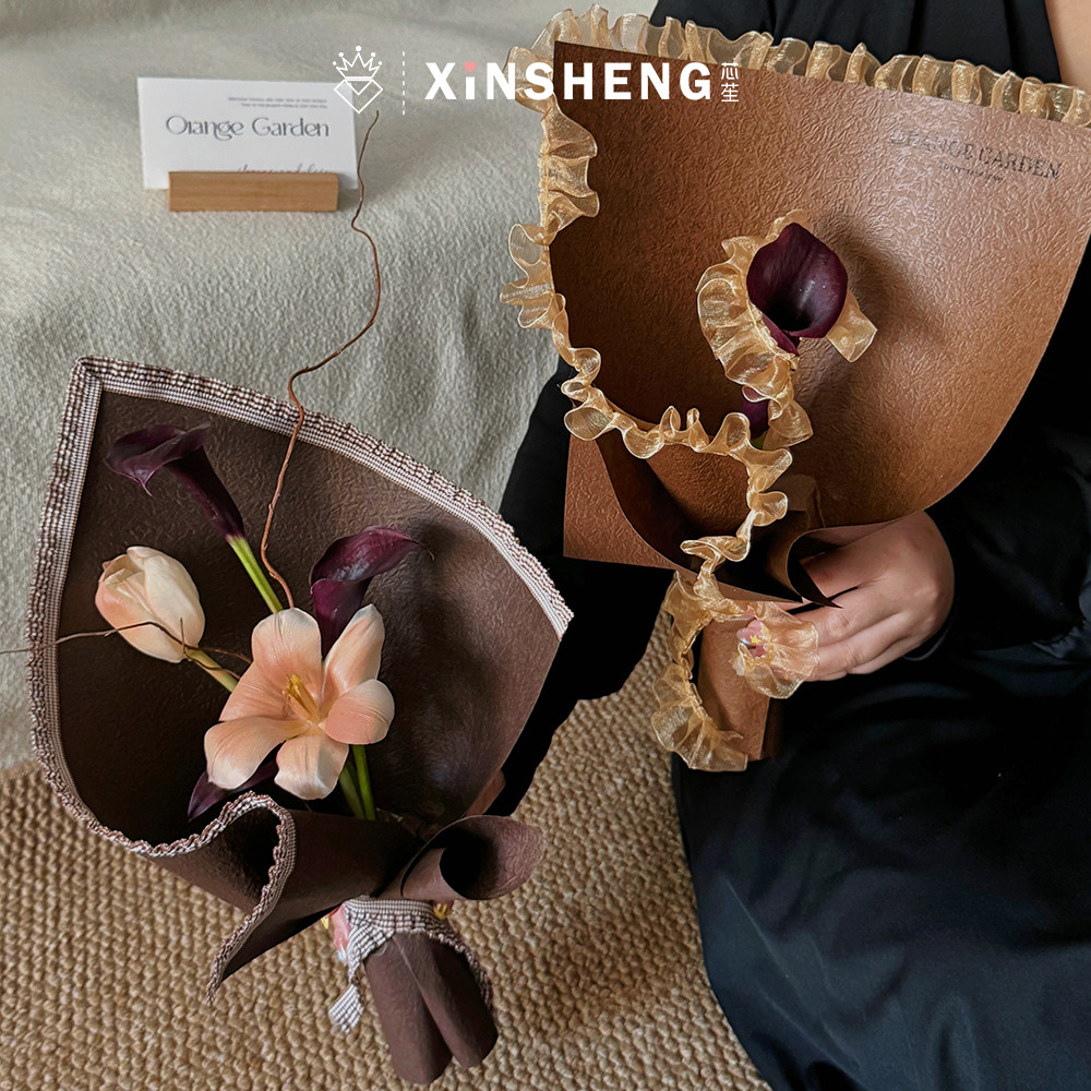 芯苼物语锦瑟纹理纸棕色高级感