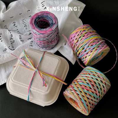 芯苼资材彩色拉菲草纸花束更出彩