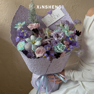 材料肌理感花艺资材 花店鲜花高级感花束包装 芯苼物语 手工木绡纸