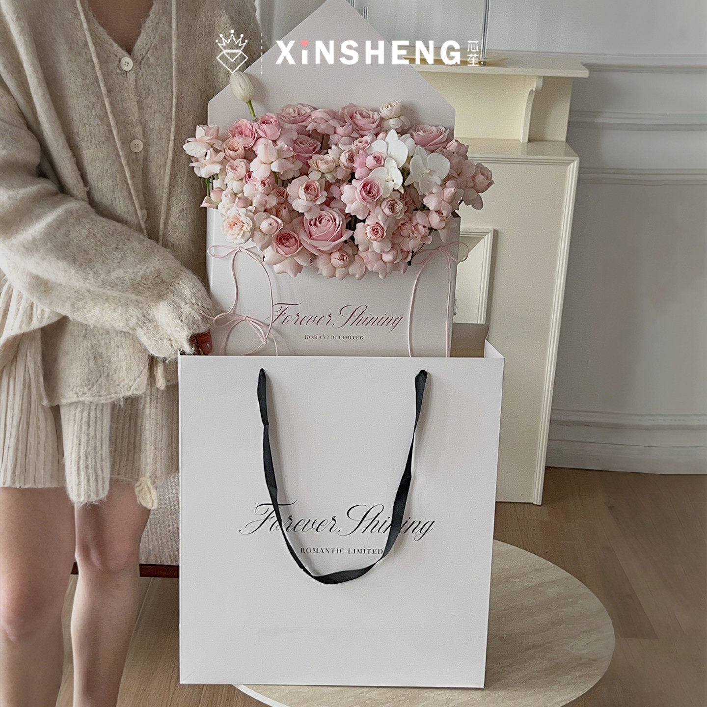 【2.14情人节】芯苼物语 原创情书·手提袋 花店鲜花束花艺包装袋,鲜花速递/花卉仿真/绿植园艺,花艺包装盒,淘宝优惠券,粉丝福利购,淘宝优惠卷