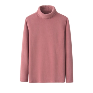 柔软摇粒绒打底衫女双面绒高领秋冬保暖抓绒T恤长袖修身弹力上衣