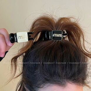 新款夹子头饰品高级感简约半扎发发夹女后脑勺发抓夹小号气质2023