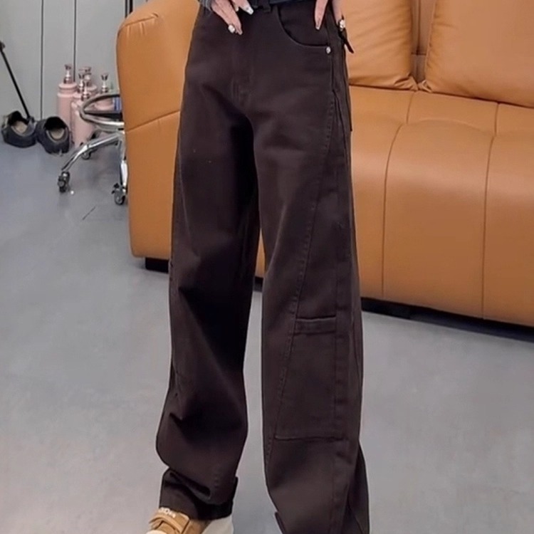 2025新款大码女装长裤宽松阔腿裤梨形身材显瘦设计感工装哈伦裤秋