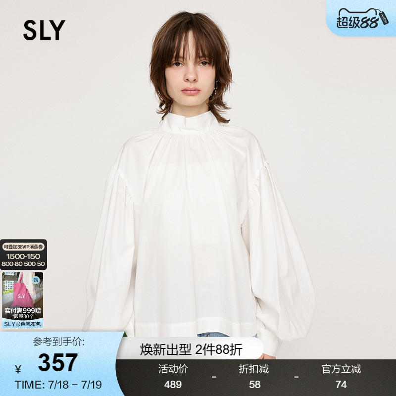 SLY法式优雅风前后两穿系带衬衫