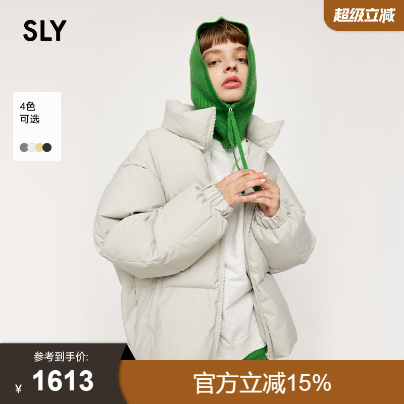 SLY 秋季新品宽松泡芙立领简约面包保暖羽绒服女030IAL30-4531