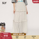 sly 0291 温柔初恋感小白裙简约蕾丝半身裙038HAZ31 24冬季 新款