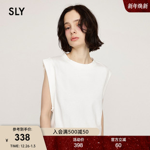 休闲针织背心030ISR80 简约纯色坎肩圆领无袖 3271 新品 SLY2025夏季