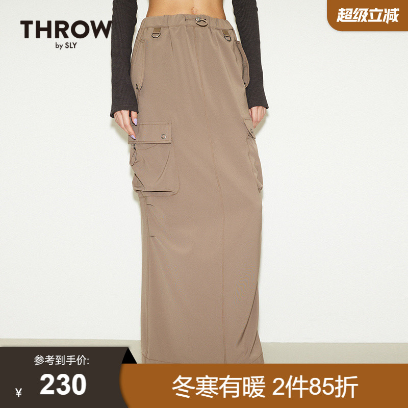 SLY欧美风多口袋工装裙半身裙