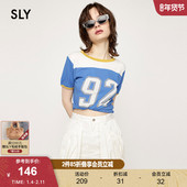 春季 美式 复古风撞色运动感字母短袖 SLY T恤030HSZ90 2580