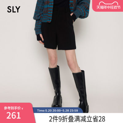 SLY 夏季新品高腰通勤OL风气质休闲短西装裤女030FAL31-6190