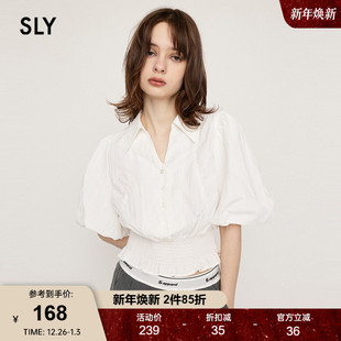 甜美文艺风收腰泡泡袖 新品 短袖 衬衫 0861 SLY 女030HAR30 2024秋季