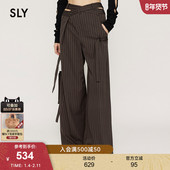 夏季 休闲裤 新品 SLY 设计感斜腰露腰绑带西装 裤 030ISZ31 1401
