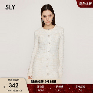 针织连衣裙女030HAZ73 SLY 优雅淑女小香风短款 新品 5771 2024冬季
