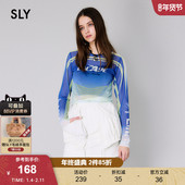 渐变色图案Y2K玫瑰透视薄纱T恤女030HSZ90 SLY 春季 2590