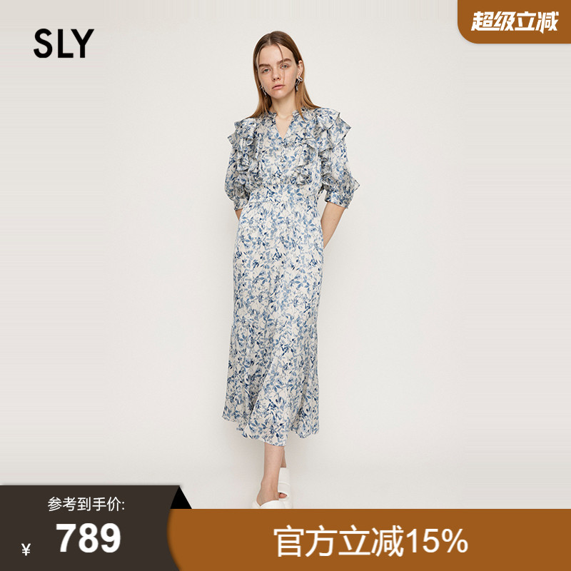 SLY式浪漫风优雅碎花连衣裙