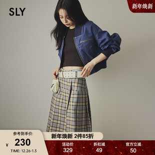 复古学院风磨损毛边百褶裙半身裙030HSA31 新品 1531 2024春季 SLY