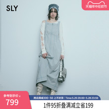 SLY 2024夏季新品工装风缝线拉链捏褶吊带连衣裙女030HSR33-1870