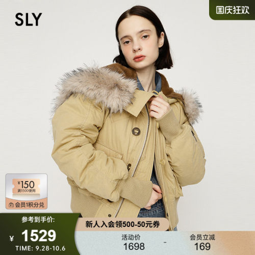 SLY2026冬季新品复古工装大毛领连帽派克棉服外套女030JAA30-1211