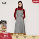 冬季 新品 气质淑女风腰带吊带长款 SLY 连衣裙女030HAY33 4651