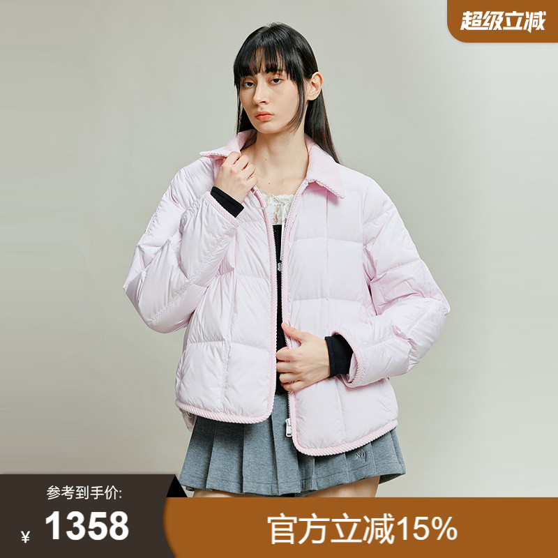 SLY 2025秋季新品日系甜美风90翻领短款薄羽绒服女038IAU30-0131