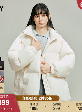 SLY2025冬季新品泡芙保暖加厚90连帽短款羽绒服外套030IAR30-4661