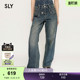 030HSZ11 SLY春季 辣妹风解构双腰头低腰牛仔裤 美式 1211 新品