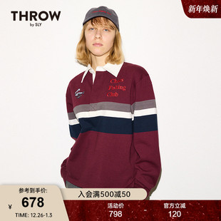 030IA001 学院风条纹撞色刺绣字母毛针织衫 3821 2026早春新品 SLY