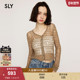 小上衣女030IS470 SLY 4851 轻薄V领镂空针织开衫 短款 夏季 新品