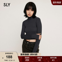 SLY 2024冬季新品高领修身简约短款针织衫小上衣女030HAR70-3641