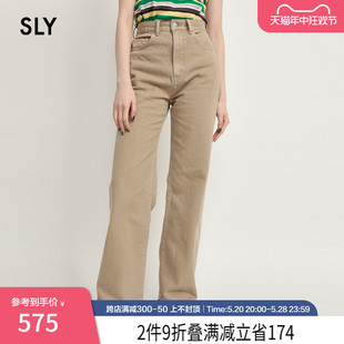 牛仔裤 SLY 高腰复古修饰腿型直筒裤 3560 夏季 女030FSR11